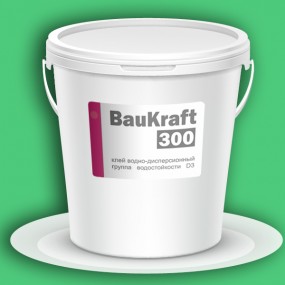 Клей ПВА BauKraft 300 WF (разработан для плохо отапливаемых помещений)