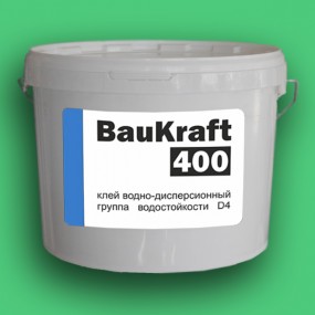 Клей ПВА D4 BauKraft 400  (однокомпонентный) Ведро 11 кг